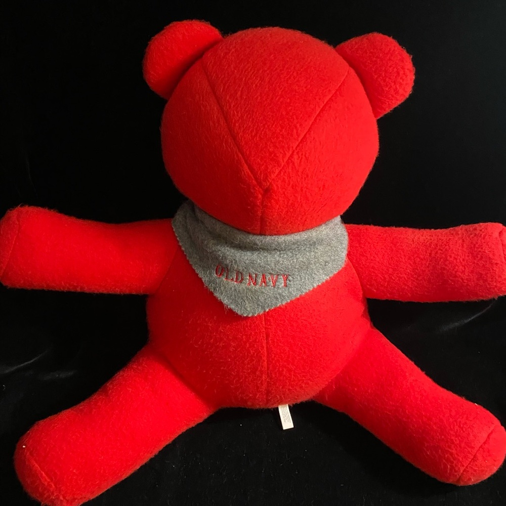 Vintage Old Navy Red Felt Bear stuffed animal plush T27